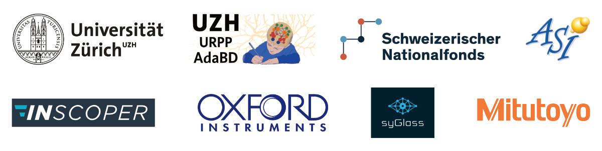 Sponsors: Universität Zürich, URPP AdaBD, SNSF, INSCOPER, SyGlass, Oxford Instruments, ASI, MITUTOYO